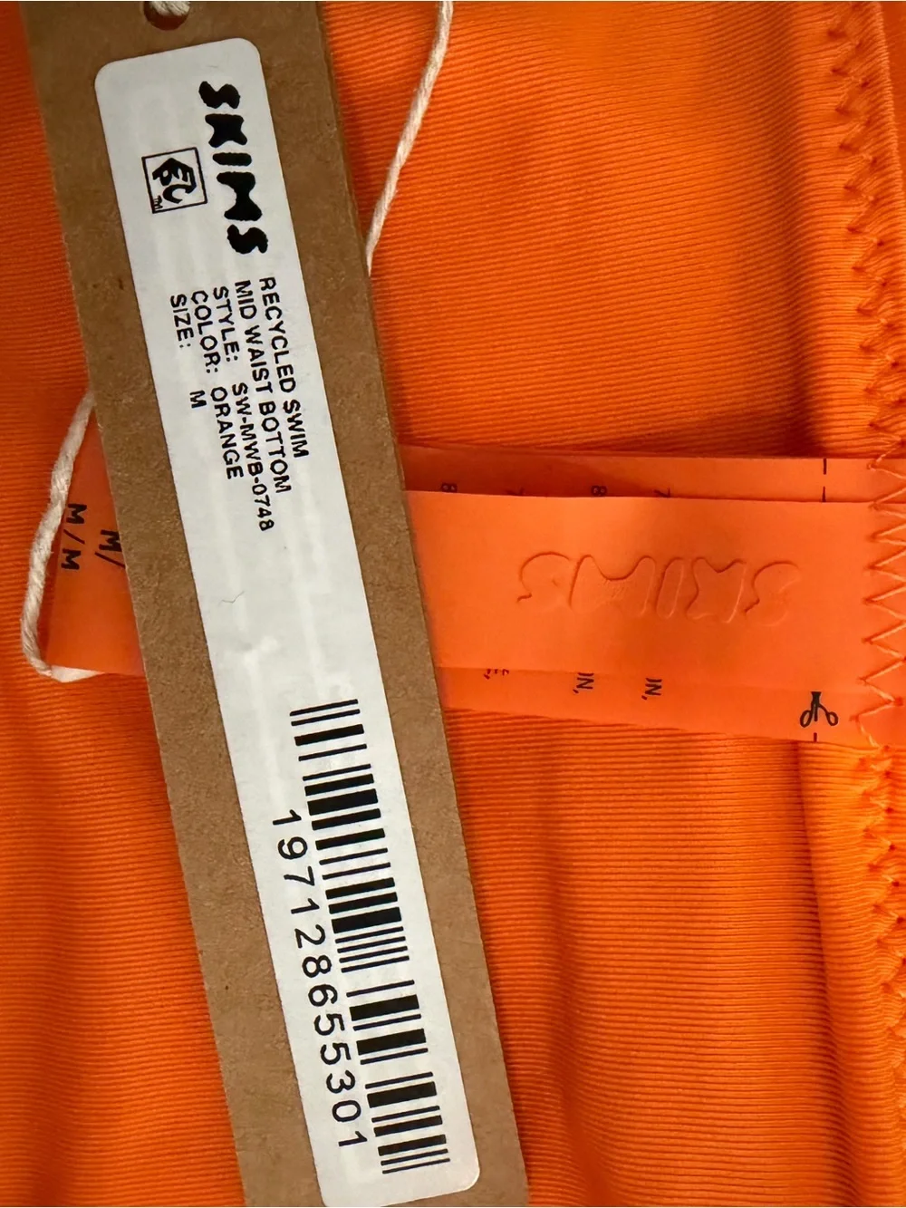 SKIMS - NWT Recycled Swim Mid Waist Bikini Bottom in Orange - Size M